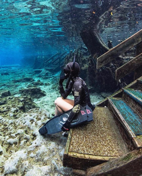 Kim Kertz in the Goliath Grouper Wetsuit