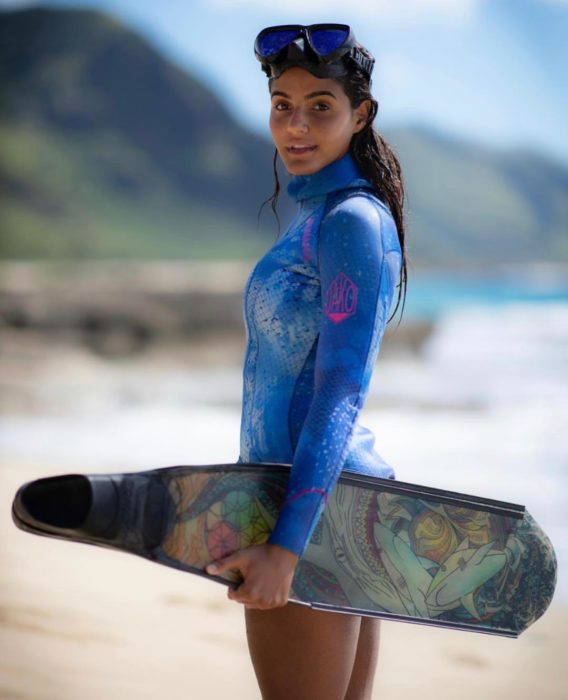 Julia Muniz in the Kajiki Wetsuit