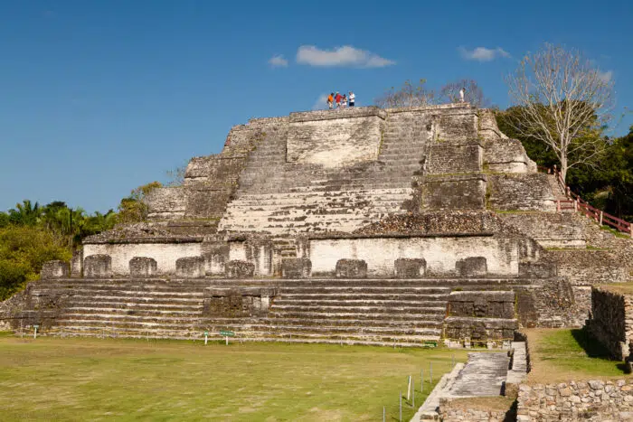 Located 30 miles from Belize City, Altun Ha is a Mayan site that dates back to 200 BC. The name means Water of the Rock. Photo by Michele Westmorland, Scott Johnson and Aggressor Adventures