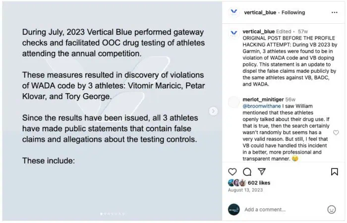 Vertical Blue claimed two Croatian freediving athletes were found to have performance-enhancing substances in their luggage.