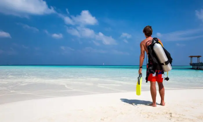 Scuba Diver on a beach