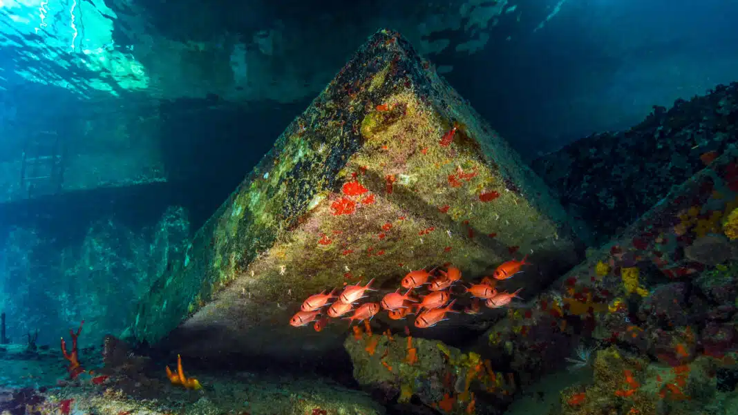 A Small School of Squirrelfish Under the Frederiksted Pier in St. Croix Scuba Diving