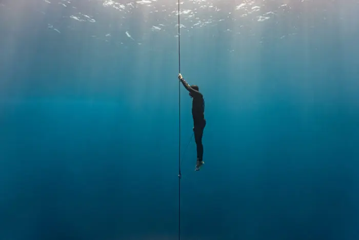 You should never freedive alone - only with a trained buddy.