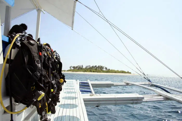 Scuba kit ready to go diving off a Liveaboard