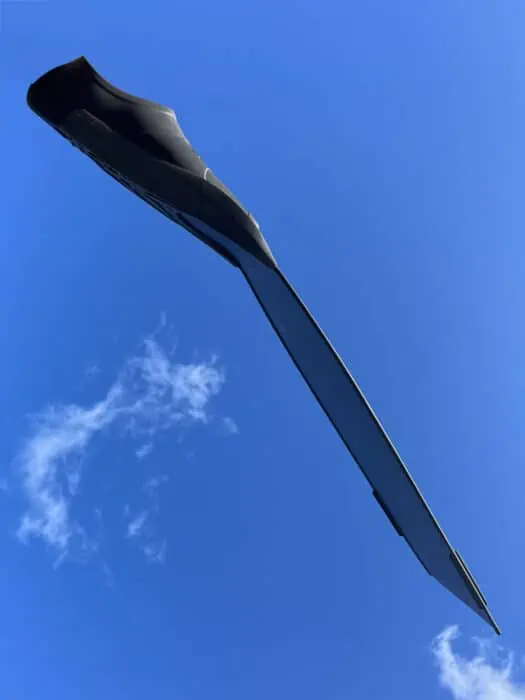 The VB Blackfin, demonstrating it's rad blade angle and contempt for gravity