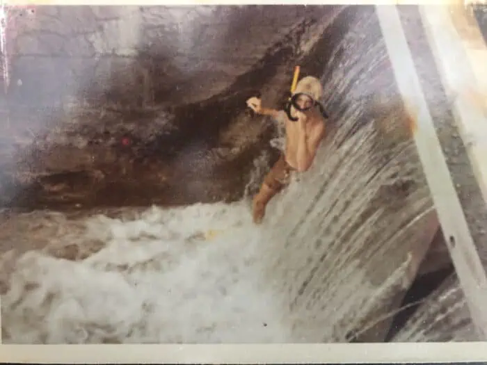The author. Age 15 and with a less than satisfying snorkel.
