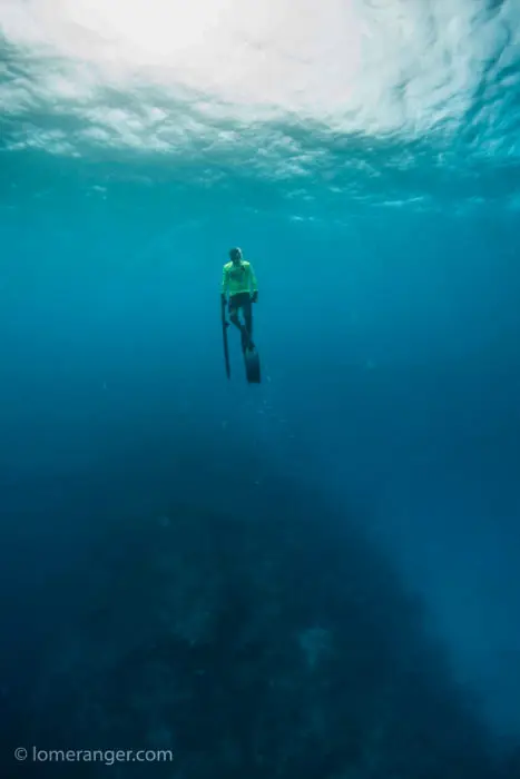 Luckie ascends toward a very turbulent surface